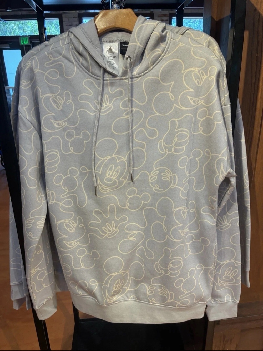 Women’s 2026 Disney Mickey Mouse Lite Gray Sweatshirt Hoodie - Size L - NWT